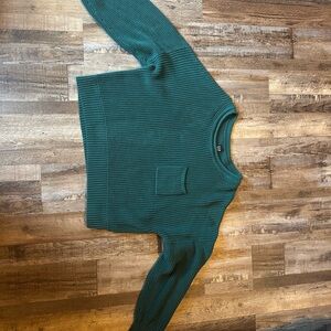 GAP Teal Ribbed Knit Sweater